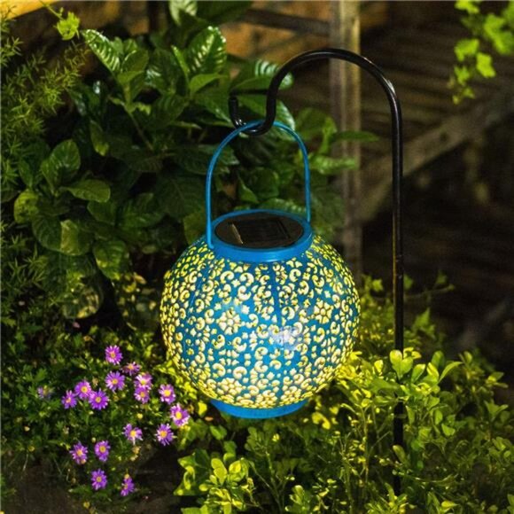 Solar Big Lantern Hanging Garden Outdoor Waterproof Decorative Lights Table Lamp - Picture 6 of 7